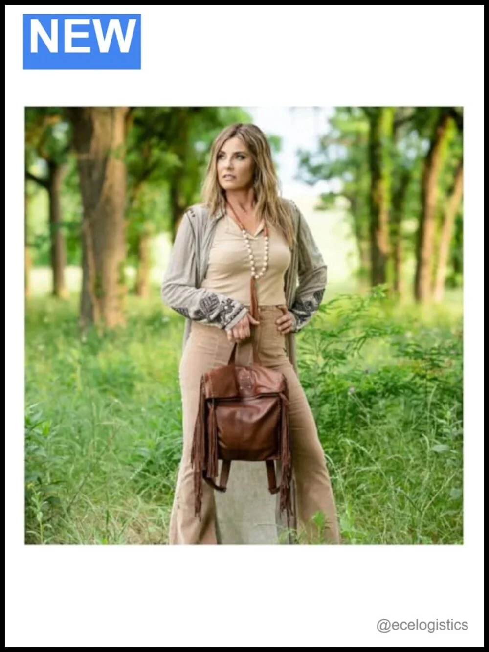 Genuine Full Grain Leather Fringe Backpack Women's Fashion Backpack